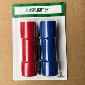 FESTiVE VOICE Blue & Red Mini Pocket Size Flashlight Set New